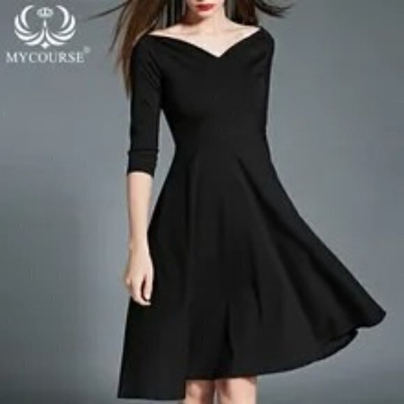 GRACE KARIN Off Shoulder Delicate Design Black Swing Dress Size XL RefJ030 - Picture 4 of 11